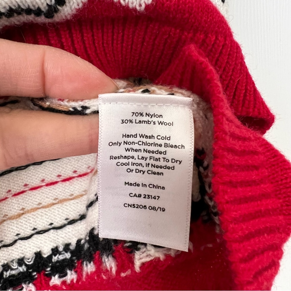 Talbots Red and Cream Patterned Sweater - Picture 10 of 10